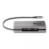 StarTech.com Adaptador multiportas USB-C – HDMI/DP 4K 60Hz – Hub USB de 3 portas – 100W Power Delivery Pass-Through – GbE – Mini estação de acoplamento de viagem com carregamento – Cabo enrolável de 30 cm