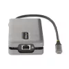 StarTech.com Adaptador multiportas USB-C – HDMI/DP 4K 60Hz – Hub USB de 3 portas – 100W Power Delivery Pass-Through – GbE – Mini estação de acoplamento de viagem com carregamento – Cabo enrolável de 30 cm