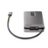 StarTech.com Adaptador multiportas USB-C – HDMI/DP 4K 60Hz – Hub USB de 3 portas – 100W Power Delivery Pass-Through – GbE – Mini estação de acoplamento de viagem com carregamento – Cabo enrolável de 30 cm