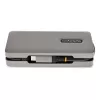 StarTech.com Adaptador multiportas USB-C – HDMI/DP 4K 60Hz – Hub USB de 3 portas – 100W Power Delivery Pass-Through – GbE – Mini estação de acoplamento de viagem com carregamento – Cabo enrolável de 30 cm
