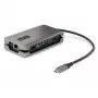 StarTech.com Adaptador multiportas USB-C – HDMI/VGA – 4K 60 Hz – Hub USB de 3 portas – 100 W Power Delivery Pass-Through – GbE – Mini estação de acoplamento de viagem com carregamento – Cabo enrolável, 30 cm
