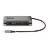 StarTech.com Adaptador multiportas USB-C – HDMI/VGA – 4K 60 Hz – Hub USB de 3 portas – 100 W Power Delivery Pass-Through – GbE – Mini estação de acoplamento de viagem com carregamento – Cabo enrolável, 30 cm