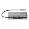 StarTech.com Adaptador multiportas USB-C – HDMI/VGA – 4K 60 Hz – Hub USB de 3 portas – 100 W Power Delivery Pass-Through – GbE – Mini estação de acoplamento de viagem com carregamento – Cabo enrolável, 30 cm