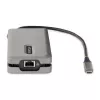 StarTech.com Adaptador multiportas USB-C – HDMI/VGA – 4K 60 Hz – Hub USB de 3 portas – 100 W Power Delivery Pass-Through – GbE – Mini estação de acoplamento de viagem com carregamento – Cabo enrolável, 30 cm