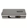 StarTech.com Adaptador multiportas USB-C – HDMI/VGA – 4K 60 Hz – Hub USB de 3 portas – 100 W Power Delivery Pass-Through – GbE – Mini estação de acoplamento de viagem com carregamento – Cabo enrolável, 30 cm