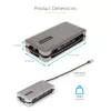 StarTech.com Adaptador multiportas USB-C – HDMI/VGA – 4K 60 Hz – Hub USB de 3 portas – 100 W Power Delivery Pass-Through – GbE – Mini estação de acoplamento de viagem com carregamento – Cabo enrolável, 30 cm