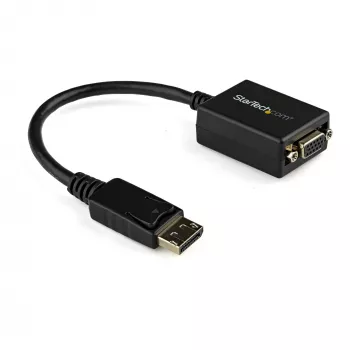 StarTech.com Adaptador DisplayPort para VGA - Conversor ativo DP para VGA - Vídeo 1080p - Certificado DisplayPort - Dongle adaptador de cabo DP/DP++ para monitor VGA - Conector DP com bloqueio