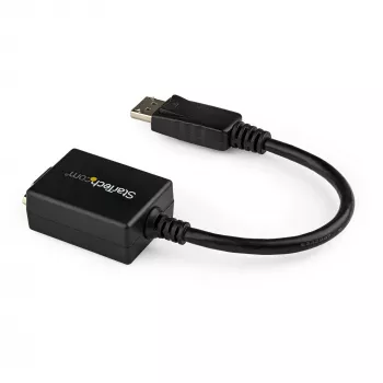 StarTech.com Adaptador DisplayPort para VGA - Conversor ativo DP para VGA - Vídeo 1080p - Certificado DisplayPort - Dongle adaptador de cabo DP/DP++ para monitor VGA - Conector DP com bloqueio