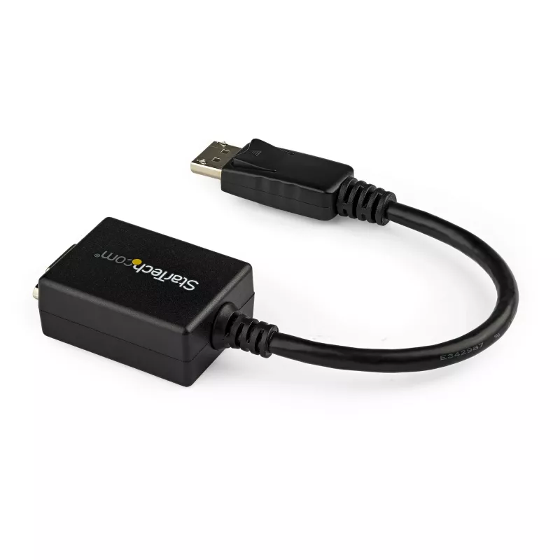 StarTech.com Adaptador DisplayPort para VGA - Conversor ativo DP para VGA - Vídeo 1080p - Certificado DisplayPort - Dongle adaptador de cabo DP/DP++ para monitor VGA - Conector DP com bloqueio