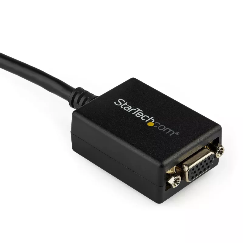 StarTech.com Adaptador DisplayPort para VGA - Conversor ativo DP para VGA - Vídeo 1080p - Certificado DisplayPort - Dongle adaptador de cabo DP/DP++ para monitor VGA - Conector DP com bloqueio