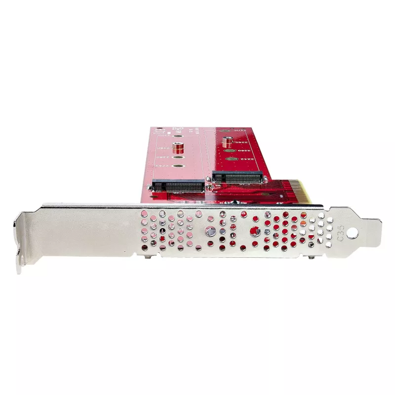 StarTech.com Placa adaptadora Dual M.2 PCIe SSD, PCIe x8 / x16 para Dual NVMe ou AHCI M.2 SSDs, PCI Express 4.0, 7,8 GBps/unidade, bifurcação necessária - Compatível com Windows/Linux