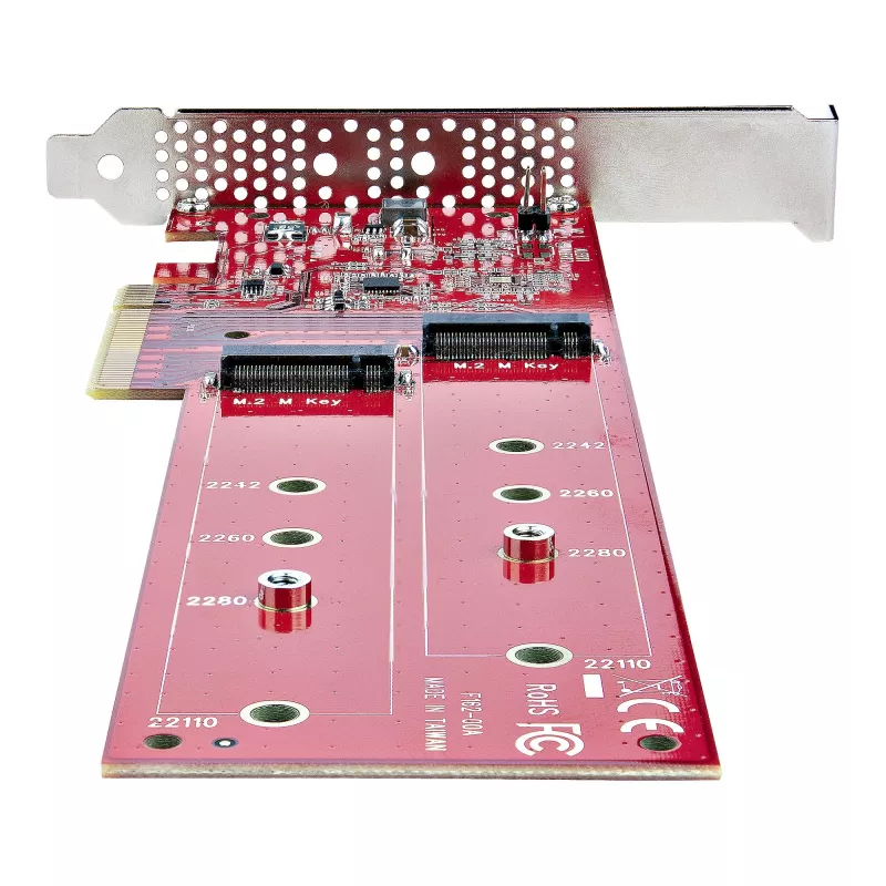StarTech.com Placa adaptadora Dual M.2 PCIe SSD, PCIe x8 / x16 para Dual NVMe ou AHCI M.2 SSDs, PCI Express 4.0, 7,8 GBps/unidade, bifurcação necessária - Compatível com Windows/Linux