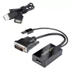 StarTech.com Adaptador DVI para DisplayPort – Alimentação USB – 1920 x 1200 – Conversor DVI para DisplayPort – Adaptador de vídeo – DVI-D para DP