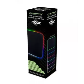 Tapete de rato gaming ESPERANZA EGP105 — 350×250 mm, preto, alimentado por USB, base antiderrapante