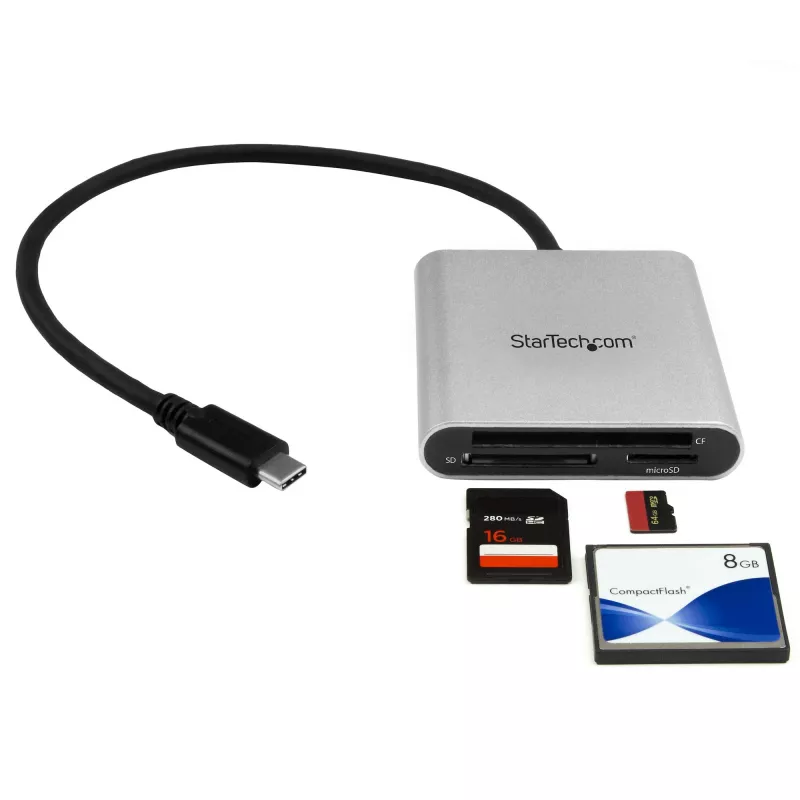 StarTech.com leitor/gravador multiformatos de cartões USB 3.0 com USB-C - SD, microSD, CompactFlash