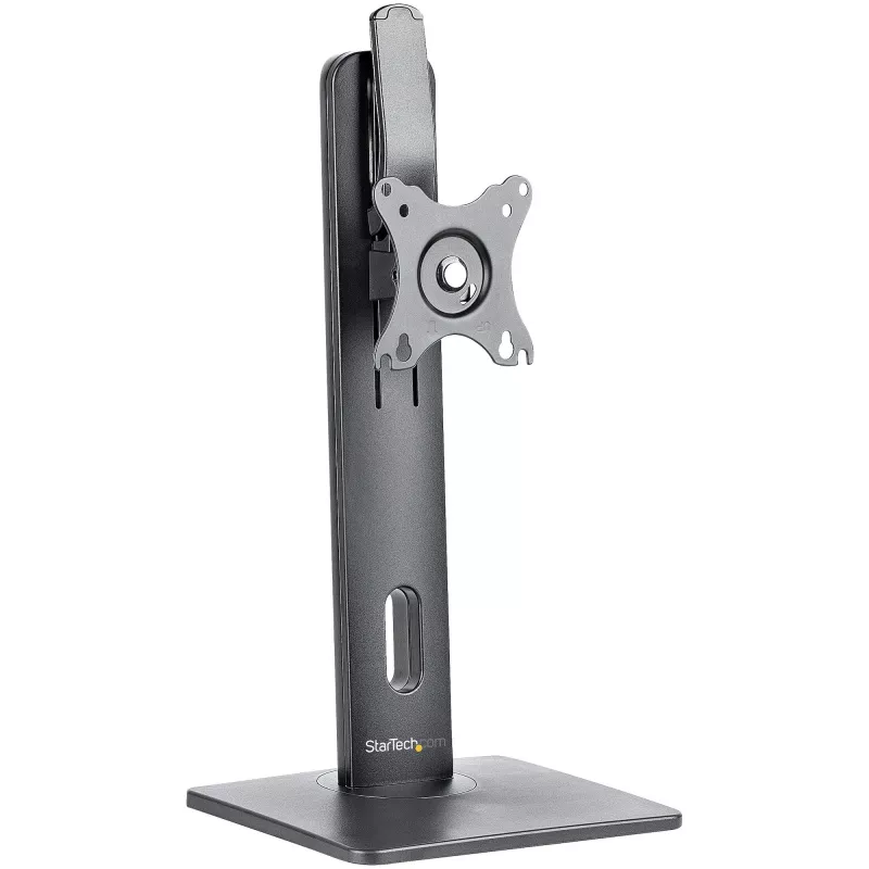 StarTech.com suporte de monitor individual de pé – suporte de monitor com altura ajustável – para monitores VESA até 32 polegadas (7 kg) – suporte de monitor ergonómico para secretária – inclinável/rotativo/giratório