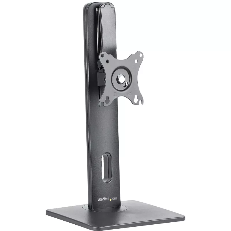 StarTech.com suporte de monitor individual de pé – suporte de monitor com altura ajustável – para monitores VESA até 32 polegadas (7 kg) – suporte de monitor ergonómico para secretária – inclinável/rotativo/giratório