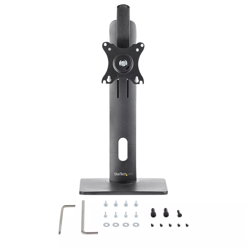 StarTech.com suporte de monitor individual de pé – suporte de monitor com altura ajustável – para monitores VESA até 32 polegadas (7 kg) – suporte de monitor ergonómico para secretária – inclinável/rotativo/giratório