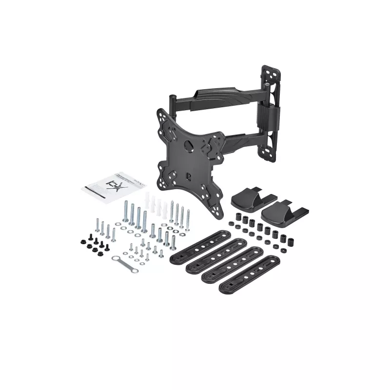 StarTech.com FPWARTB1M suporte de parede para TV totalmente articulado, braço articulado, para ecrãs VESA de 32-55 polegadas, até 35 kg (77 lb), rotação +90/-90, aço, preto