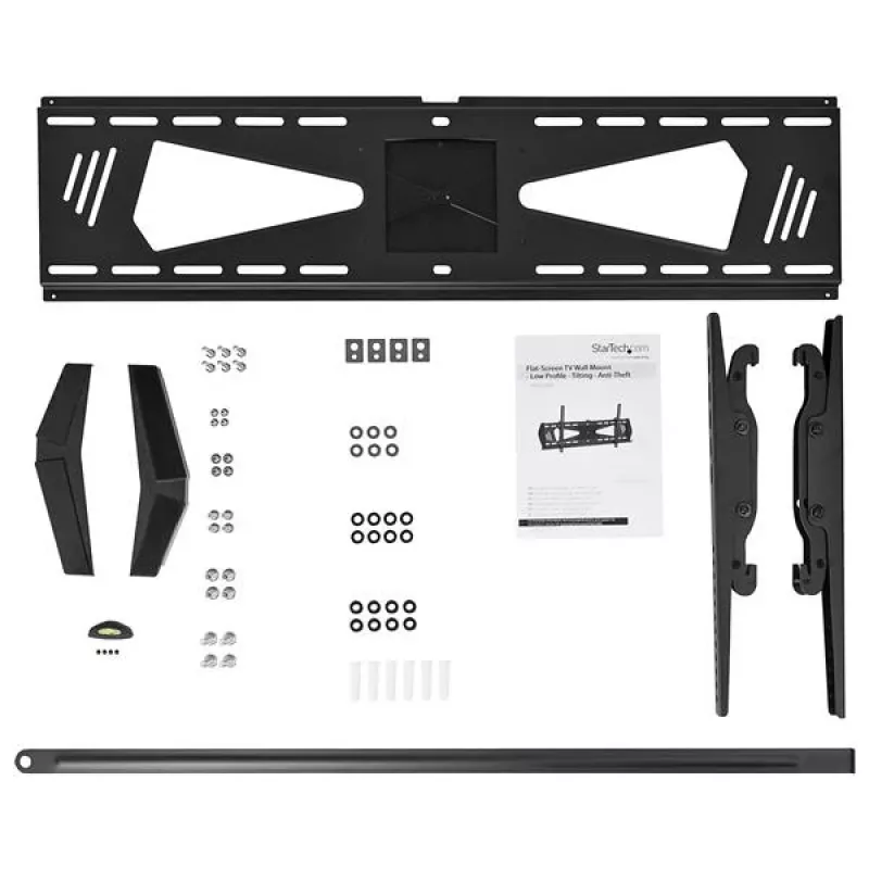 StarTech.com FPWTLTBAT suporte de parede para TV inclinável de perfil baixo, 94-190,5 cm (37-75 polegadas), até 40 kg, antirroubo, VESA, plástico/aço, preto