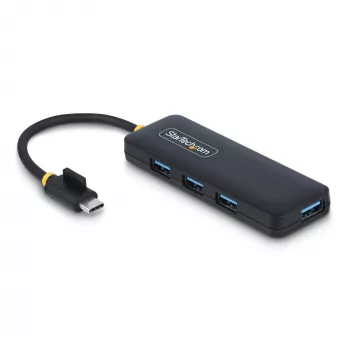 Hub USB-C de 4 portas StarTech.com, 5 Gbit/s, USB-C para 4x USB-A, alimentado por bus, mini hub de viagem compacto, splitter USB 3.0 multiporta, hub portátil, proteção contra sobretensão