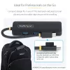 Hub USB-C de 4 portas StarTech.com, 5 Gbit/s, USB-C para 4x USB-A, alimentado por bus, mini hub de viagem compacto, splitter USB 3.0 multiporta, hub portátil, proteção contra sobretensão