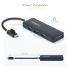 Hub USB-C de 4 portas StarTech.com, 5 Gbit/s, USB-C para 4x USB-A, alimentado por bus, mini hub de viagem compacto, splitter USB 3.0 multiporta, hub portátil, proteção contra sobretensão