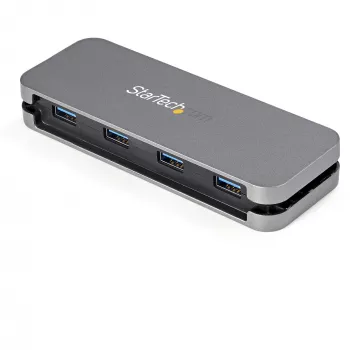 StarTech.com Hub USB 3.0 de 4 portas - USB-A para 4x USB-A - Hub USB 3.1 Gen 1 Tipo A portátil SuperSpeed 5Gbps - alimentado por barramento USB - Hub USB para portátil/computador de secretária com cabo longo de 28 cm e gestão de cabos~Hub USB 3.0 de 4 portas - USB-A para 4x USB-A - Hub USB 3.2 Gen 1 Tipo A portátil SuperSpeed 5Gbps - alimentado por barramento USB - Hub USB para