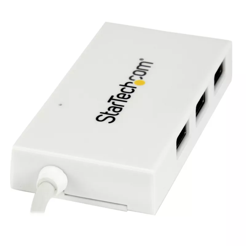 StarTech.com HB30C3A1CFBW hub USB-C de 4 portas, 1x USB-C + 3x USB-A, USB 3.0 SuperSpeed 5Gbps, portátil, branco