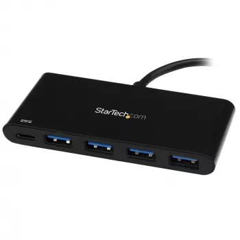 Hub USB-C de 4 portas StarTech.com com 4 portas USB Type-A (USB 3.0 SuperSpeed 5 Gbit/s) – carregamento pass-through Power Delivery 60 W – adaptador hub para portátil USB 3.1 Gen 1/USB 3.2 Gen 1 – MacBook, Dell