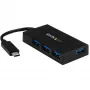 StarTech.com Hub USB C de 4 portas - Hub USB Type-C com 4x portas USB-A (USB 3.0/3.1 Gen 1 SuperSpeed 5 Gbit/s) - alimentação por barramento USB ou autoalimentado - Hub de carregamento portátil USB-C para USB-A BC 1.2 com transformador~Hub USB C de 4 portas - Hub USB Type-C com 4x portas USB-A Hub USB 3.0 (5 Gbit/s) - alimentação por barramento USB ou autoalimentado - Hub de carregamento portátil