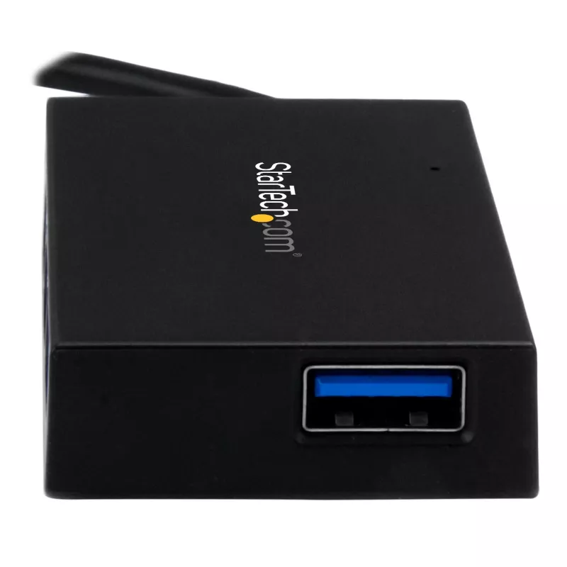StarTech.com Hub USB C de 4 portas - Hub USB Type-C com 4x portas USB-A (USB 3.0/3.1 Gen 1 SuperSpeed 5 Gbit/s) - alimentação por barramento USB ou autoalimentado - Hub de carregamento portátil USB-C para USB-A BC 1.2 com transformador~Hub USB C de 4 portas - Hub USB Type-C com 4x portas USB-A Hub USB 3.0 (5 Gbit/s) - alimentação por barramento USB ou autoalimentado - Hub de carregamento portátil