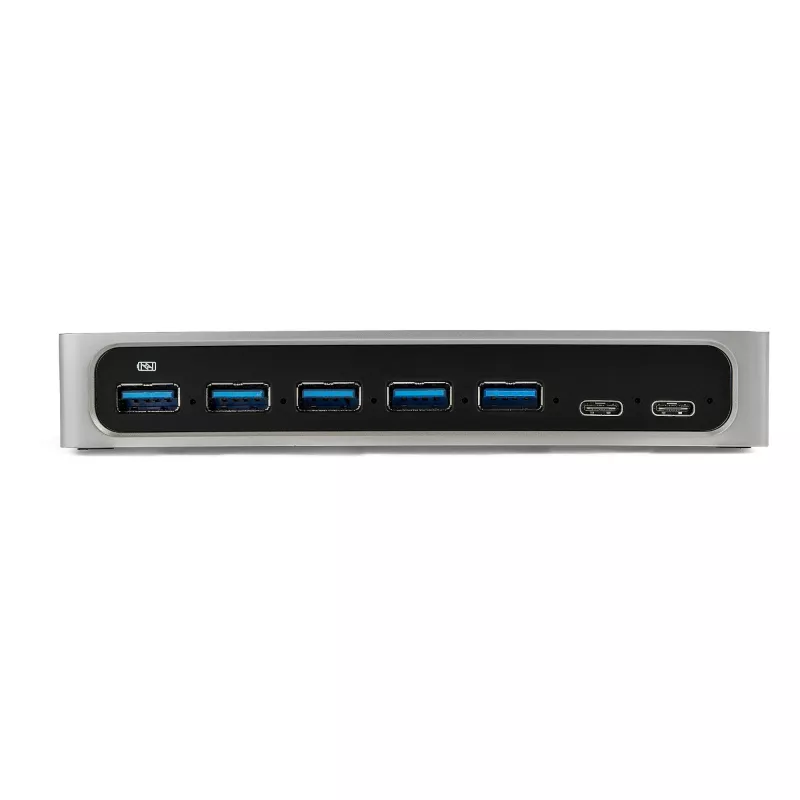 StarTech.com HB30C5A2CSC hub USB-C de 7 portas, de USB-C para 5x USB-A + 2x USB-C, USB 3.0, porta de carregamento rápido, alimentado
