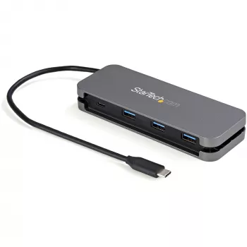 StarTech.com Hub USB C de 4 portas - 3x USB-A/1x USB-C - Hub USB 3.0 Tipo C de 5Gbps (3.2/3.1 Gen 1) - alimentado por barramento - Hub adaptador portátil USB-C para USB-A - Cabo de 28,5 cm (11,2 polegadas) com gestão de cabos~Hub USB C de 4 portas - 3x USB-A/1x USB-C - Hub USB 3.0 Tipo C - USB 3.2 Gen 1 (5 Gbit/s) - alimentado por barramento - Hub adaptador portátil USB-C para USB-A - Cabo de