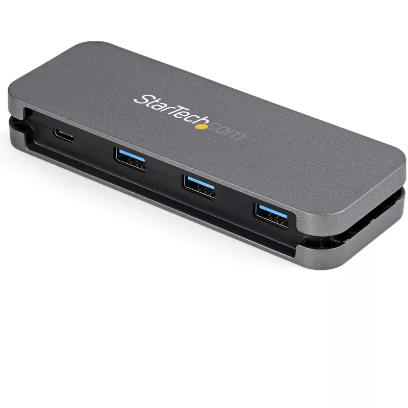 StarTech.com Hub USB C de 4 portas - 3x USB-A/1x USB-C - Hub USB 3.0 Tipo C de 5Gbps (3.2/3.1 Gen 1) - alimentado por barramento - Hub adaptador portátil USB-C para USB-A - Cabo de 28,5 cm (11,2 polegadas) com gestão de cabos~Hub USB C de 4 portas - 3x USB-A/1x USB-C - Hub USB 3.0 Tipo C - USB 3.2 Gen 1 (5 Gbit/s) - alimentado por barramento - Hub adaptador portátil USB-C para USB-A - Cabo de
