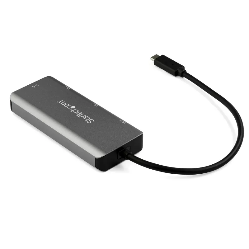 Hub USB C de 4 portas StarTech.com com 2x USB A e 2x USB C – Hub USB Type-C 3.1/3.2 Gen 2 SuperSpeed 10 Gbit/s – alimentação por bus USB – hub adaptador USB-C para USB portátil – alumínio – cabo de 25 cm (9,8 polegadas)