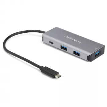 Hub USB-C de 4 portas StarTech.com com 3x USB-A e 1x USB-C – Hub USB Type-C 3.1/3.2 Gen 2 SuperSpeed 10 Gbit/s – alimentado por bus USB – hub adaptador USB-C para USB compacto – hub portátil/para portátil – alumínio
