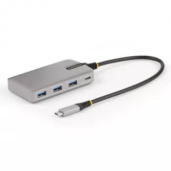Hub USB-C de 4 portas StarTech.com com saída de vídeo USB-C DP Alt Mode 4K 60Hz - 3x USB-A, 1x USB Type-C, Power Delivery pass-through 100W, USB 3.2 10Gbps, cabo de 30cm, hub USB portátil