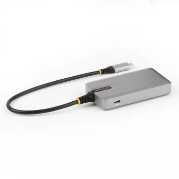 Hub USB-C de 4 portas StarTech.com com saída de vídeo USB-C DP Alt Mode 4K 60Hz - 3x USB-A, 1x USB Type-C, Power Delivery pass-through 100W, USB 3.2 10Gbps, cabo de 30cm, hub USB portátil