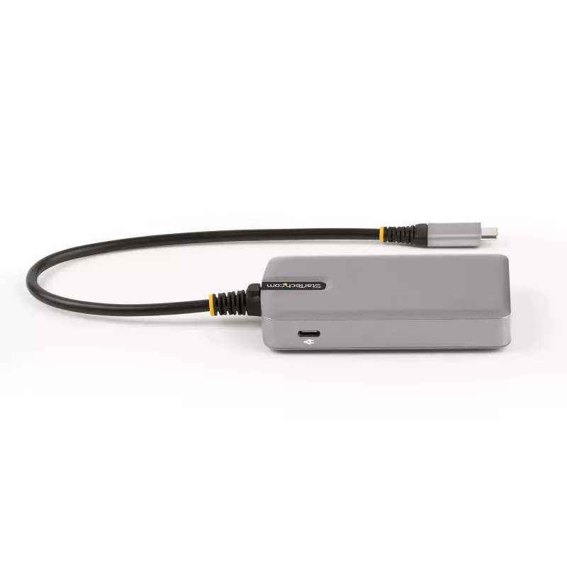 Hub USB-C de 4 portas StarTech.com com saída de vídeo USB-C DP Alt Mode 4K 60Hz - 3x USB-A, 1x USB Type-C, Power Delivery pass-through 100W, USB 3.2 10Gbps, cabo de 30cm, hub USB portátil
