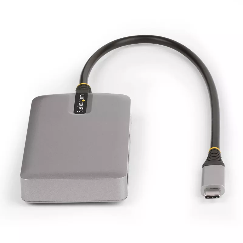Hub USB-C de 4 portas StarTech.com com saída de vídeo USB-C DP Alt Mode 4K 60Hz - 3x USB-A, 1x USB Type-C, Power Delivery pass-through 100W, USB 3.2 10Gbps, cabo de 30cm, hub USB portátil