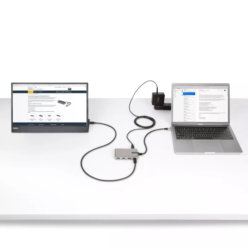 Hub USB-C de 4 portas StarTech.com com saída de vídeo USB-C DP Alt Mode 4K 60Hz - 3x USB-A, 1x USB Type-C, Power Delivery pass-through 100W, USB 3.2 10Gbps, cabo de 30cm, hub USB portátil