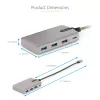 Hub USB-C de 4 portas StarTech.com com saída de vídeo USB-C DP Alt Mode 4K 60Hz - 3x USB-A, 1x USB Type-C, Power Delivery pass-through 100W, USB 3.2 10Gbps, cabo de 30cm, hub USB portátil