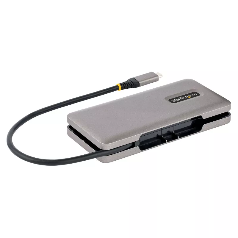 StarTech.com HB31CM1A3CB hub USB-C de 4 portas, 1x USB-A + 3x USB-C, USB 3.2 Gen 2 10 Gbps, alimentado por barramento, cabo envolvente de 25 cm (9,8 polegadas)
