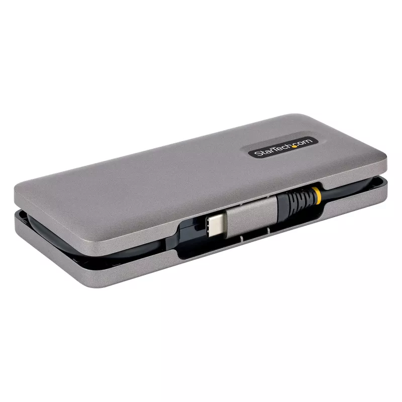 StarTech.com HB31CM1A3CB hub USB-C de 4 portas, 1x USB-A + 3x USB-C, USB 3.2 Gen 2 10 Gbps, alimentado por barramento, cabo envolvente de 25 cm (9,8 polegadas)