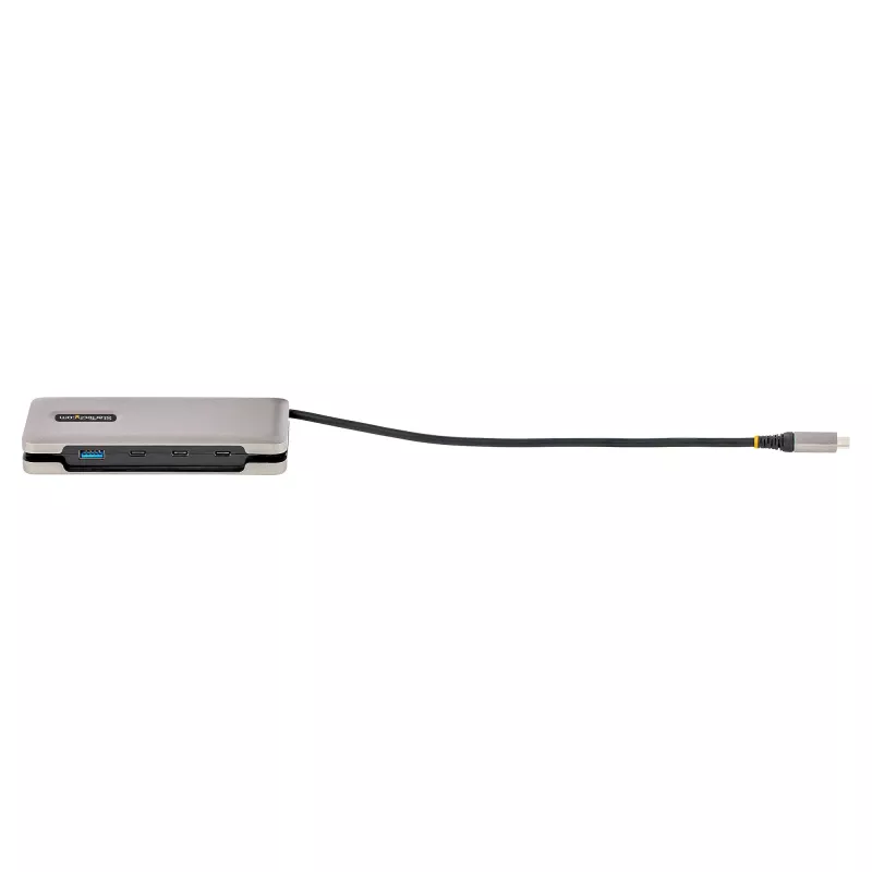 StarTech.com HB31CM1A3CB hub USB-C de 4 portas, 1x USB-A + 3x USB-C, USB 3.2 Gen 2 10 Gbps, alimentado por barramento, cabo envolvente de 25 cm (9,8 polegadas)
