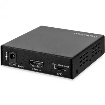 Extrator de áudio HDMI 4K StarTech.com com suporte 4K 60Hz, Preto, 4096 x 2160 píxeis, 1280 x 720,1920 x 1080,1920 x 1200,3840 x 2160,4096 x 2160, 60 Hz, 5.1 canais, HDMI
