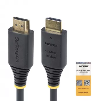 Cabo HDMI de alta velocidade premium certificado de 3m (10ft) StarTech.com, 4K 60Hz/1440p 144Hz, HDR10/HDCP 2.2/ARC, 18Gbps, cabo HDMI UHD 2.0 para TV/monitor/ecrã, revestimento TPE