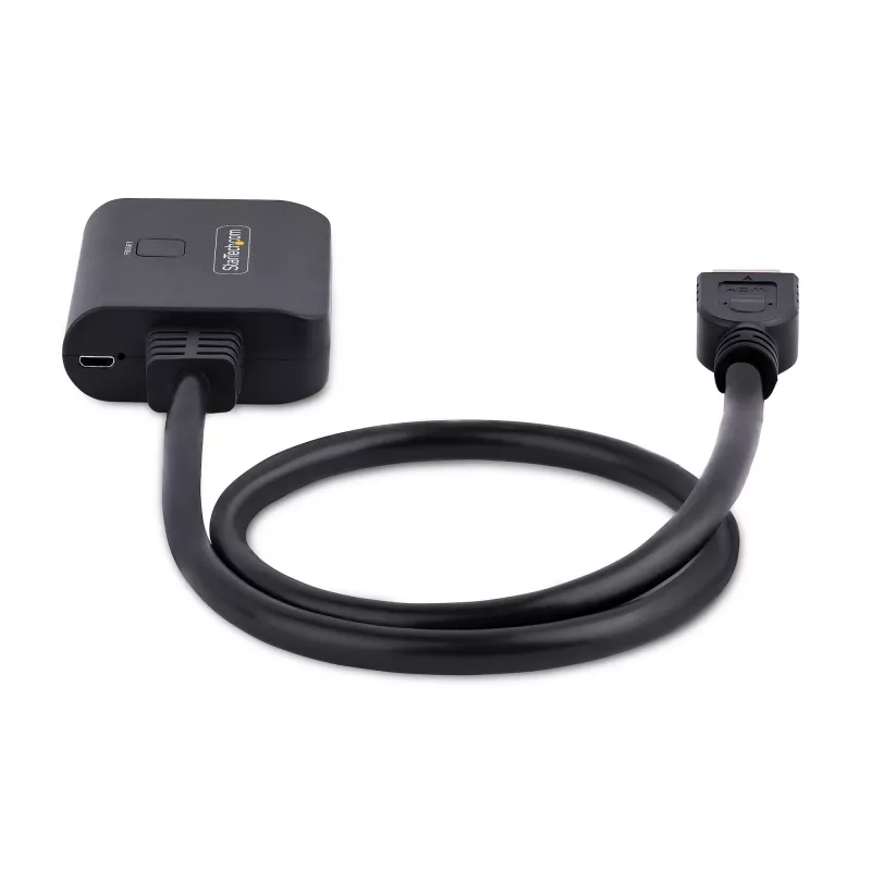 Splitter HDMI de 2 portas StarTech.com, vídeo HDMI 2.0 4K 60Hz, splitter HDMI 4K 1 entrada 2 saídas, splitter de ecrã/saída HDMI 1x2, HDR/HDCP, cabo HDMI integrado de 50 cm