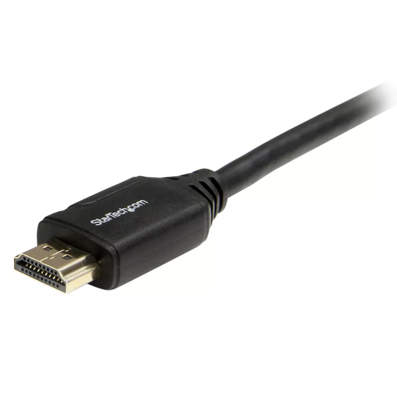 StarTech.com HDMM1MP cabo HDMI 2.0 High Speed Premium certificado com Ethernet de 1 m (3 pés), 4K 60 Hz, HDR, macho-macho, preto